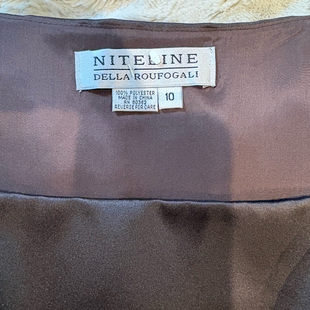 Niteline Chocolate Satin Dress - Picture 3 of 3